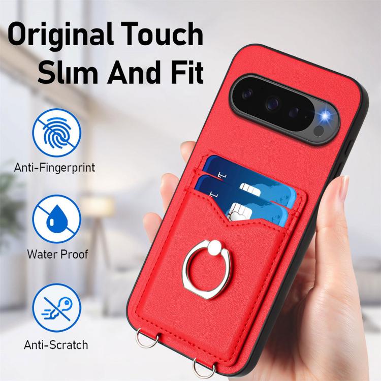 For Google Pixel 10 / 10 Pro R20 Ring Card Holder Phone Case(Red) - Google Cases by buy2fix | Online Shopping UK | buy2fix