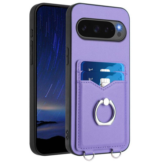 For Google Pixel 10 / 10 Pro R20 Ring Card Holder Phone Case(Purple) - Google Cases by buy2fix | Online Shopping UK | buy2fix