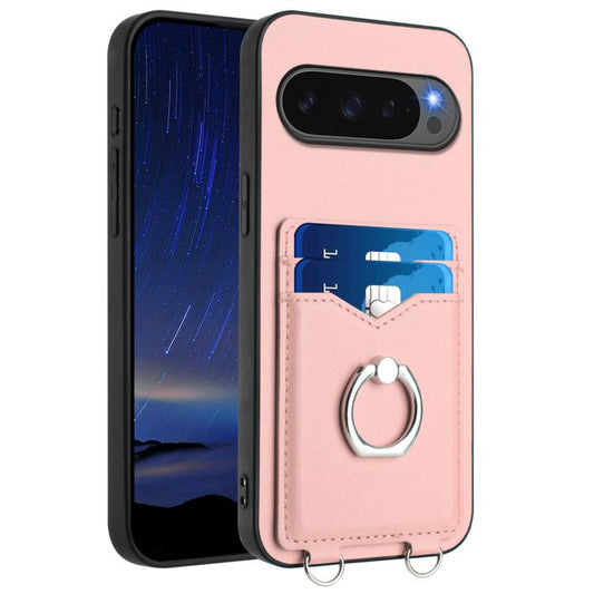 For Google Pixel 10 Pro XL R20 Ring Card Holder Phone Case(Pink) - Google Cases by buy2fix | Online Shopping UK | buy2fix