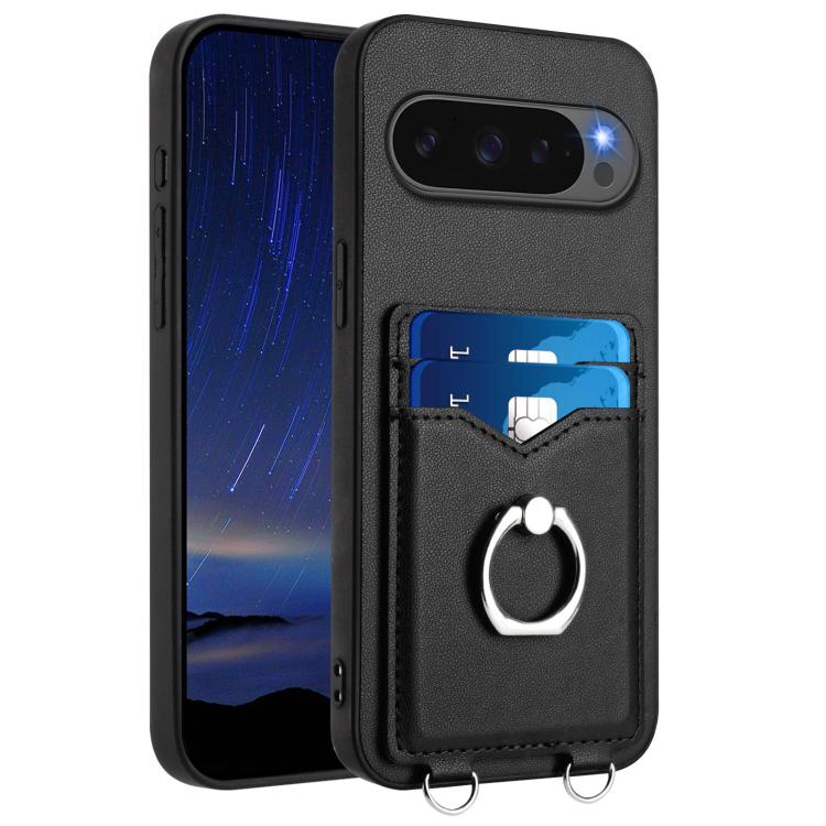 For Google Pixel 10 Pro XL R20 Ring Card Holder Phone Case(Black) - Google Cases by buy2fix | Online Shopping UK | buy2fix