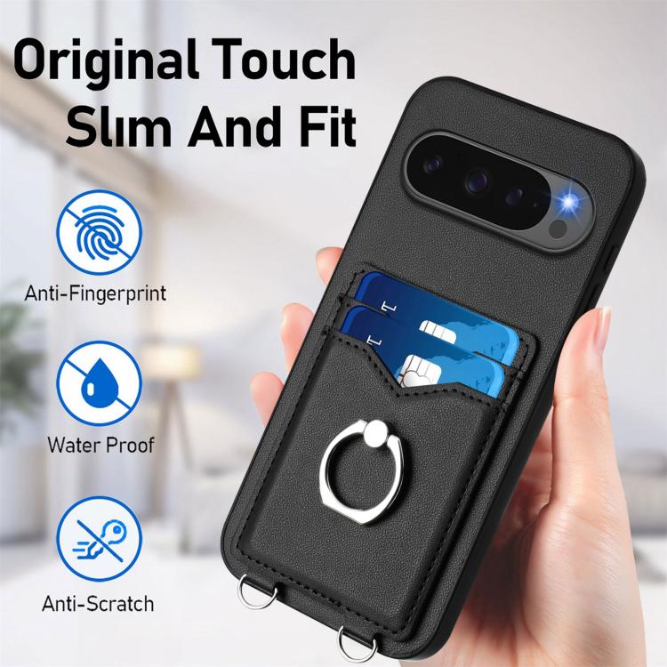 For Google Pixel 10 Pro XL R20 Ring Card Holder Phone Case(Black) - Google Cases by buy2fix | Online Shopping UK | buy2fix