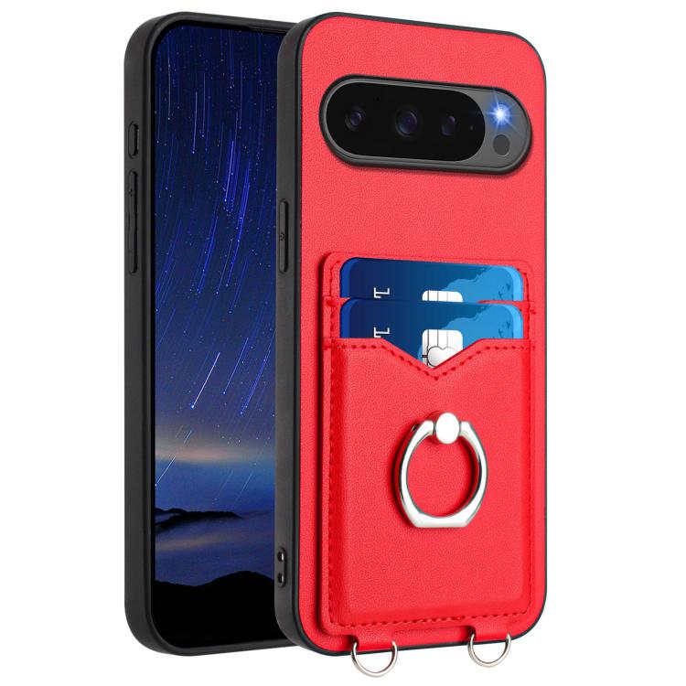For Google Pixel 10 Pro XL R20 Ring Card Holder Phone Case(Red) - Google Cases by buy2fix | Online Shopping UK | buy2fix