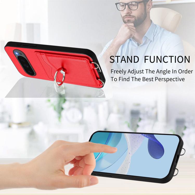 For Google Pixel 10 Pro XL R20 Ring Card Holder Phone Case(Red) - Google Cases by buy2fix | Online Shopping UK | buy2fix