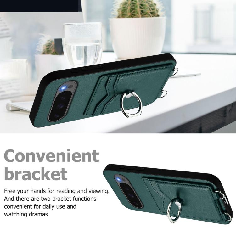 For Google Pixel 10 Pro XL R20 Ring Card Holder Phone Case(Green) - Google Cases by buy2fix | Online Shopping UK | buy2fix
