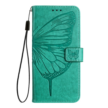 For Blackview A52 Embossed Butterfly Leather Phone Case(Green) - More Brand by buy2fix | Online Shopping UK | buy2fix