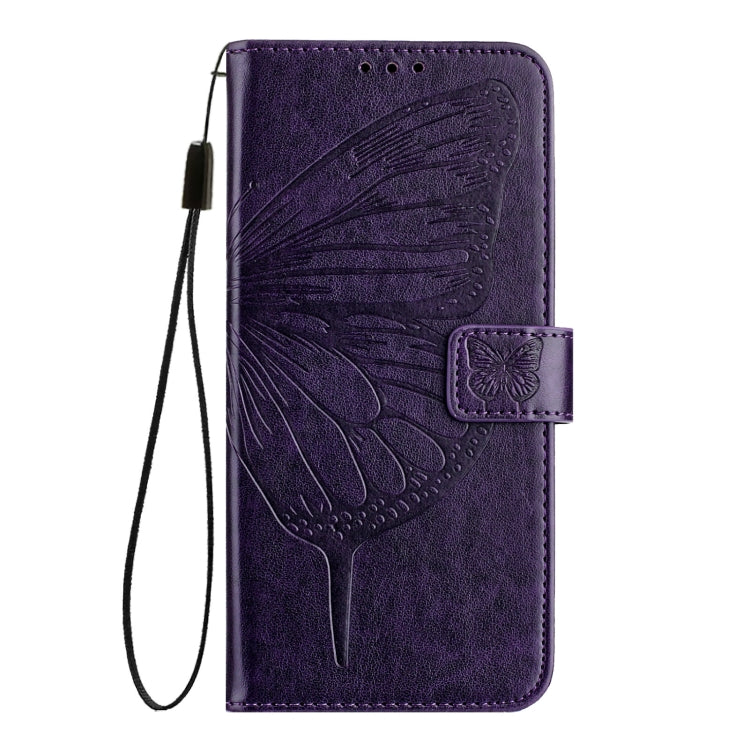 For Blackview A53 Embossed Butterfly Leather Phone Case(Purple) - More Brand by buy2fix | Online Shopping UK | buy2fix
