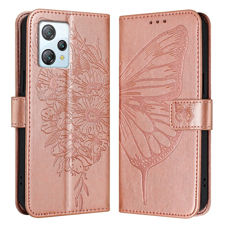 For Blackview A53 Embossed Butterfly Leather Phone Case(Rose Gold) - More Brand by buy2fix | Online Shopping UK | buy2fix