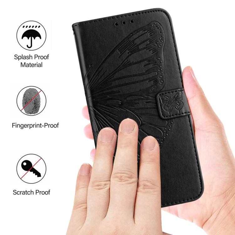 For Blackview A53 Embossed Butterfly Leather Phone Case(Black) - More Brand by buy2fix | Online Shopping UK | buy2fix