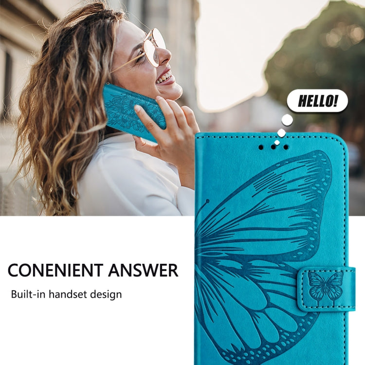 For Blackview A53 Embossed Butterfly Leather Phone Case(Blue) - More Brand by buy2fix | Online Shopping UK | buy2fix