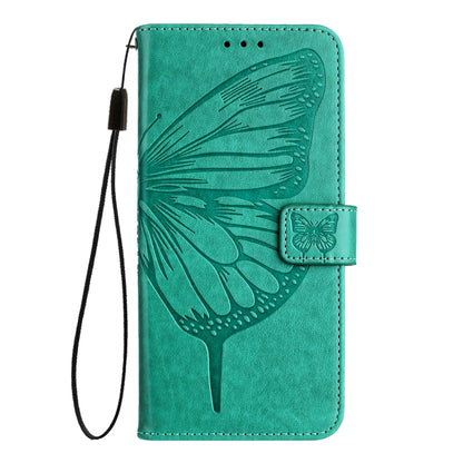 For Blackview Shark 8 Embossed Butterfly Leather Phone Case(Green) - More Brand by buy2fix | Online Shopping UK | buy2fix