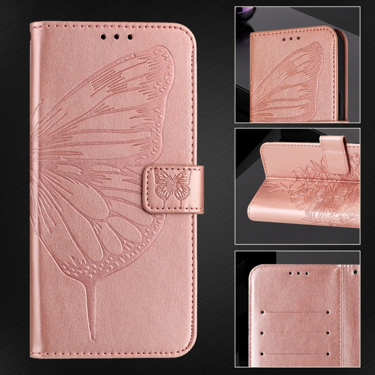 For Blackview Wave 6C Embossed Butterfly Leather Phone Case(Rose Gold) - More Brand by buy2fix | Online Shopping UK | buy2fix