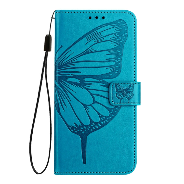 For Blackview Wave 6C Embossed Butterfly Leather Phone Case(Blue) - More Brand by buy2fix | Online Shopping UK | buy2fix