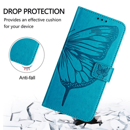 For Blackview Wave 6C Embossed Butterfly Leather Phone Case(Blue) - More Brand by buy2fix | Online Shopping UK | buy2fix