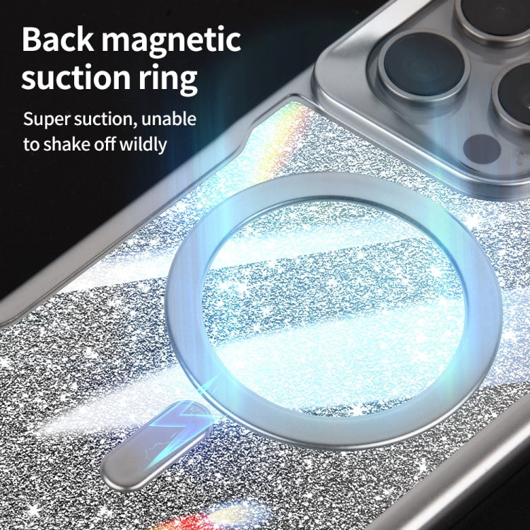 For iPhone 12 Pro Max Blade MagSafe Magnetic Gradient Glitter PC Phone Case(Titanium Grey) - iPhone 12 Pro Max Cases by buy2fix | Online Shopping UK | buy2fix