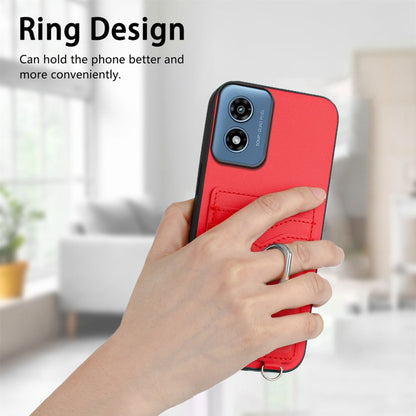 For Motorola Moto G Play 2024 4G R20 Ring Card Holder Phone Case(Red) by buy2fix