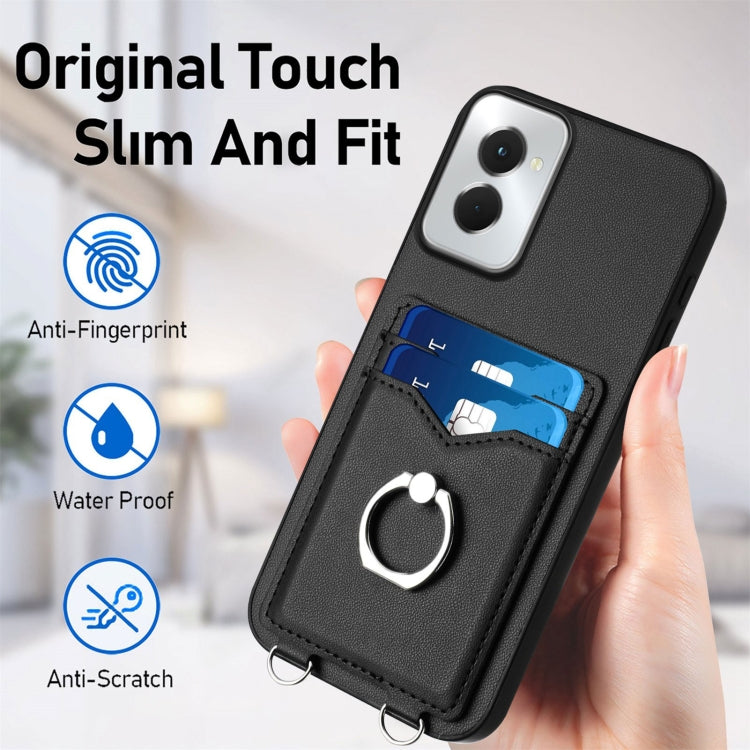 For Motorola Moto G Power 5G 2024 R20 Ring Card Holder Phone Case(Black) by buy2fix
