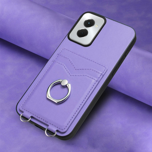For Motorola Moto G Power 5G 2024 R20 Ring Card Holder Phone Case(Purple) by buy2fix