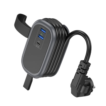 hoco NS6 Type-C+2USB Ports with 1 Socket Desktop Charger Cable Length: 1.1m, EU Plug(Black) - Extension Socket by hoco | Online Shopping UK | buy2fix