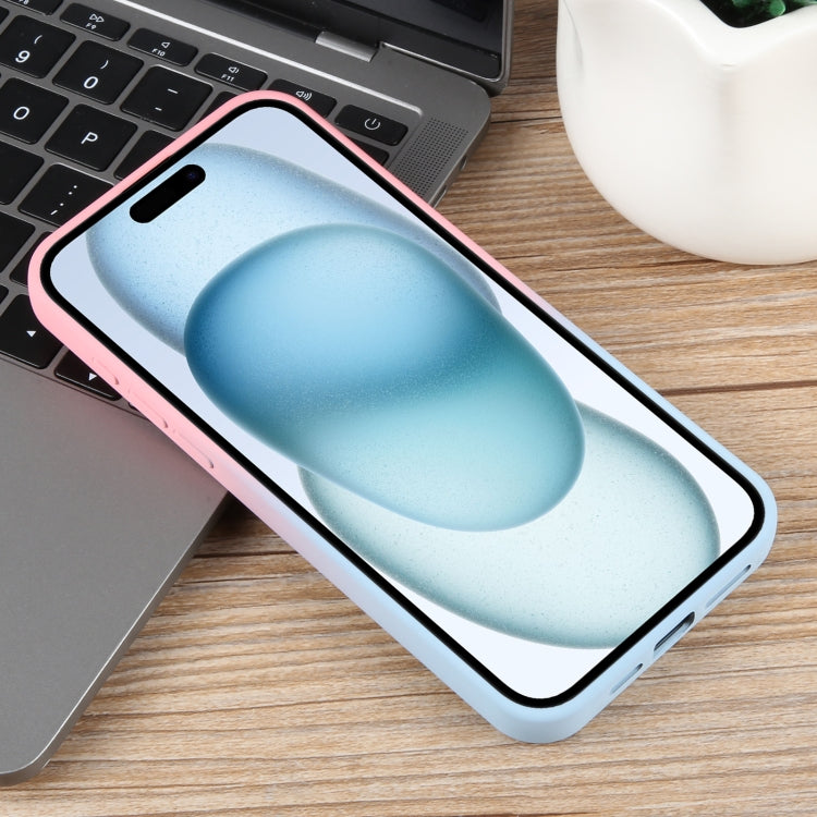 For iPhone 15 Gradient Color Honeycomb Aromatherapy MagSafe Phone Case(Pink Blue) - iPhone 15 Cases by buy2fix | Online Shopping UK | buy2fix