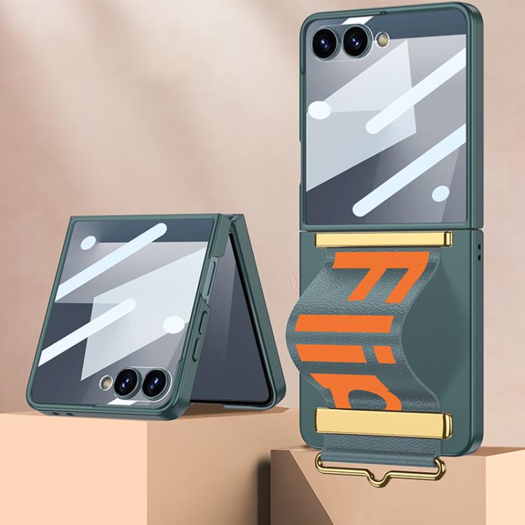 For Samsung Galaxy Z Flip7 5G GKK Integrated Ultra-thin Wristband Holder Phone Case(Green) - Galaxy Z Flip7 5G Cases by GKK | Online Shopping UK | buy2fix