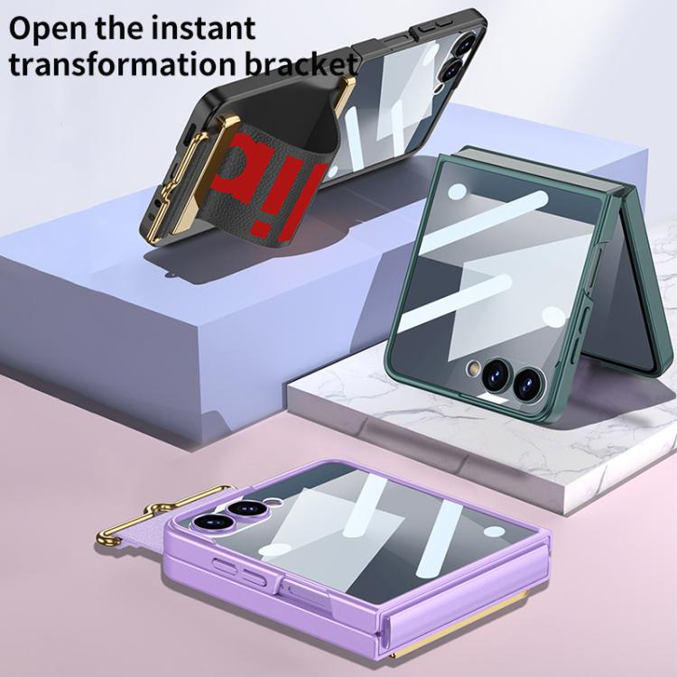 For Samsung Galaxy Z Flip7 5G GKK Integrated Ultra-thin Wristband Holder Phone Case(Green) - Galaxy Z Flip7 5G Cases by GKK | Online Shopping UK | buy2fix