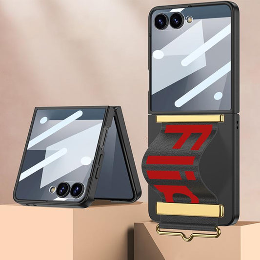 For Samsung Galaxy Z Flip7 5G GKK Integrated Ultra-thin Wristband Holder Phone Case(Black) - Galaxy Z Flip7 5G Cases by GKK | Online Shopping UK | buy2fix