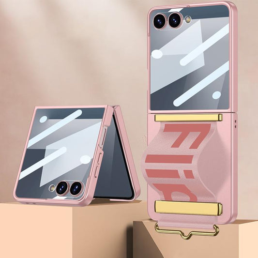 For Samsung Galaxy Z Flip7 5G GKK Integrated Ultra-thin Wristband Holder Phone Case(Pink) - Galaxy Z Flip7 5G Cases by GKK | Online Shopping UK | buy2fix