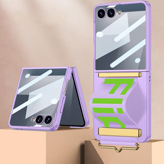 For Samsung Galaxy Z Flip7 5G GKK Integrated Ultra-thin Wristband Holder Phone Case(Purple) - Galaxy Z Flip7 5G Cases by GKK | Online Shopping UK | buy2fix