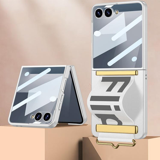 For Samsung Galaxy Z Flip7 5G GKK Integrated Ultra-thin Wristband Holder Phone Case(Silver) - Galaxy Z Flip7 5G Cases by GKK | Online Shopping UK | buy2fix