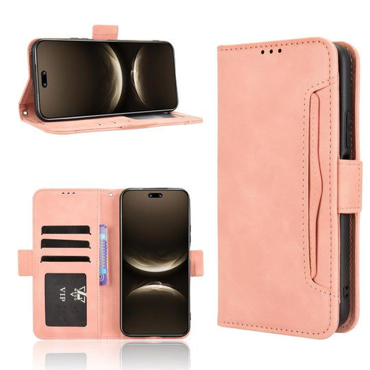 For Huawei nova 14 Pro 5G Skin Feel Calf Texture Card Slots Leather Phone Case(Pink)