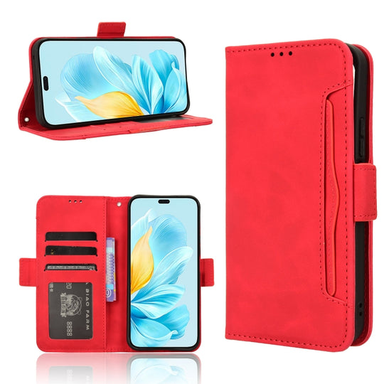 For Honor 200 Lite Global Skin Feel Calf Texture Card Slots Leather Phone Case(Red)