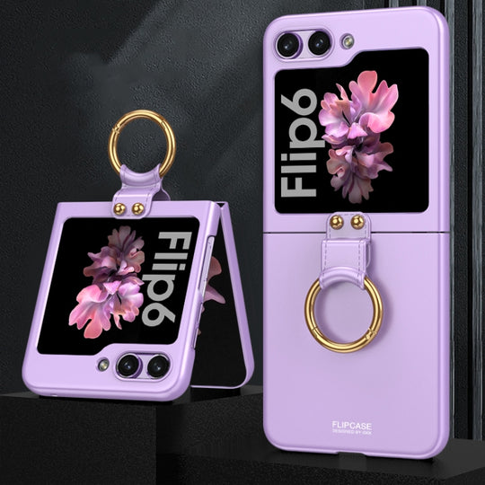 For Samsung Galaxy Z Flip6 / Flip7 FE GKK Ultra-thin PC Full Coverage Phone Case with Ring Holder(Purple)