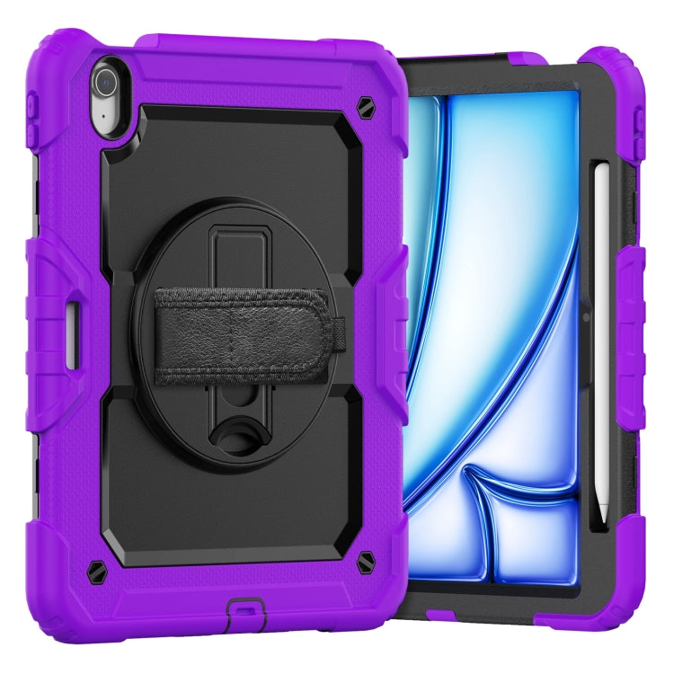 For iPad Air 11 2024 Silicone Hybrid PC Tablet Case with Shoulder Strap(Purple) - iPad Air 11 2024 Cases by buy2fix | Online Shopping UK | buy2fix