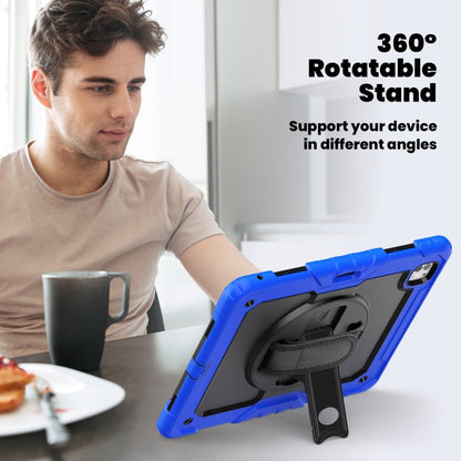 For iPad Pro 13 2024 Silicone Hybrid PC Tablet Case with Shoulder Strap(Black + Dark Blue) - iPad Pro 13 2024 Cases by buy2fix | Online Shopping UK | buy2fix