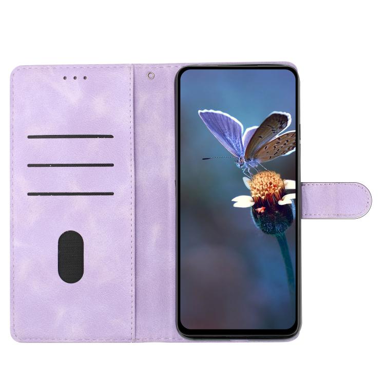 For iPhone 16e Cherry Blossom Butterfly Skin Feel Embossed PU Phone Case(Purple) - iPhone 16e Cases by buy2fix | Online Shopping UK | buy2fix