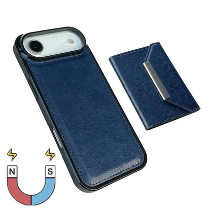 For iPhone Air Solid Color Metal Buckle Card Slots Bag Phone Case(Blue) - iPhone Air Cases by buy2fix | Online Shopping UK | buy2fix
