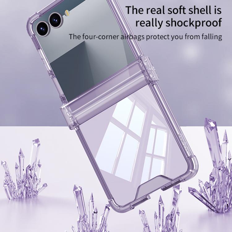 For Samsung Galaxy Z Flip7 5G GKK Airbag Hinge Full Coverage Phone Case(Transparent) - Galaxy Z Flip7 5G Cases by GKK | Online Shopping UK | buy2fix