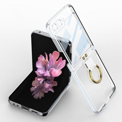 For Samsung Galaxy Z Flip6 / Flip7 FE GKK Integrated Electroplating Phone Case with Ring(Transparent) by GKK