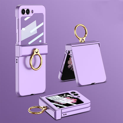 For Samsung Galaxy Z Flip6 / Flip7 FE GKK Integrated Ultra-thin Hinge Full Coverage Phone Case with Ring(Dream Mirror Purple) by GKK