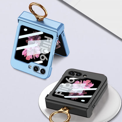 For Samsung Galaxy Z Flip6 / Flip7 FE GKK Integrated Ultra-thin Hinge Full Coverage Phone Case with Ring(Dream Mirror Purple) by GKK