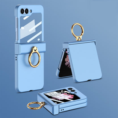 For Samsung Galaxy Z Flip6 / Flip7 FE GKK Integrated Ultra-thin Hinge Full Coverage Phone Case with Ring(Blue) by GKK