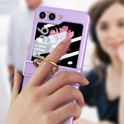 For Samsung Galaxy Z Flip6 / Flip7 FE GKK Integrated Ultra-thin Hinge Full Coverage Phone Case with Ring(Blue) by GKK