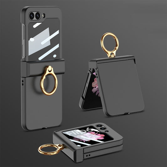 For Samsung Galaxy Z Flip6 / Flip7 FE GKK Integrated Ultra-thin Hinge Full Coverage Phone Case with Ring(Black) by GKK