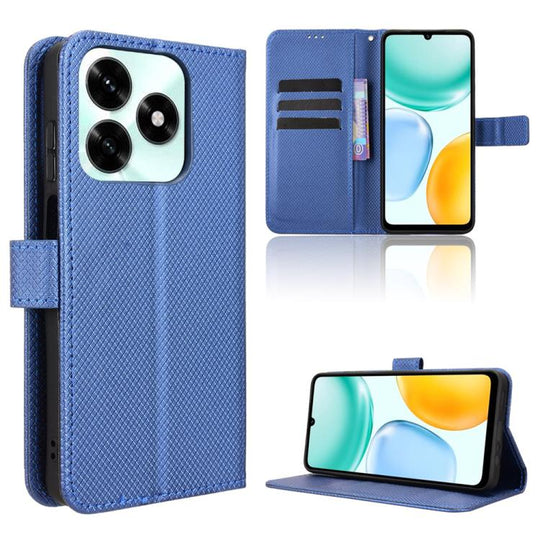For Honor X5c Plus 4G Diamond Texture Leather Phone Case(Blue)