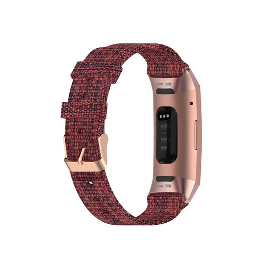 For Fitbit Charge 4 / Charge 3 / Charge3 SE Braided Nylon Watch Band Plastic Head, Size: Free Size(Red) by buy2fix