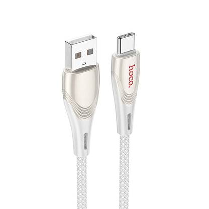 hoco U133 Type-C / USB-C to USB-A Braided Charging Data Cable, Length:1.2m(Grey) - USB-C & Type-C Cable by hoco | Online Shopping UK | buy2fix