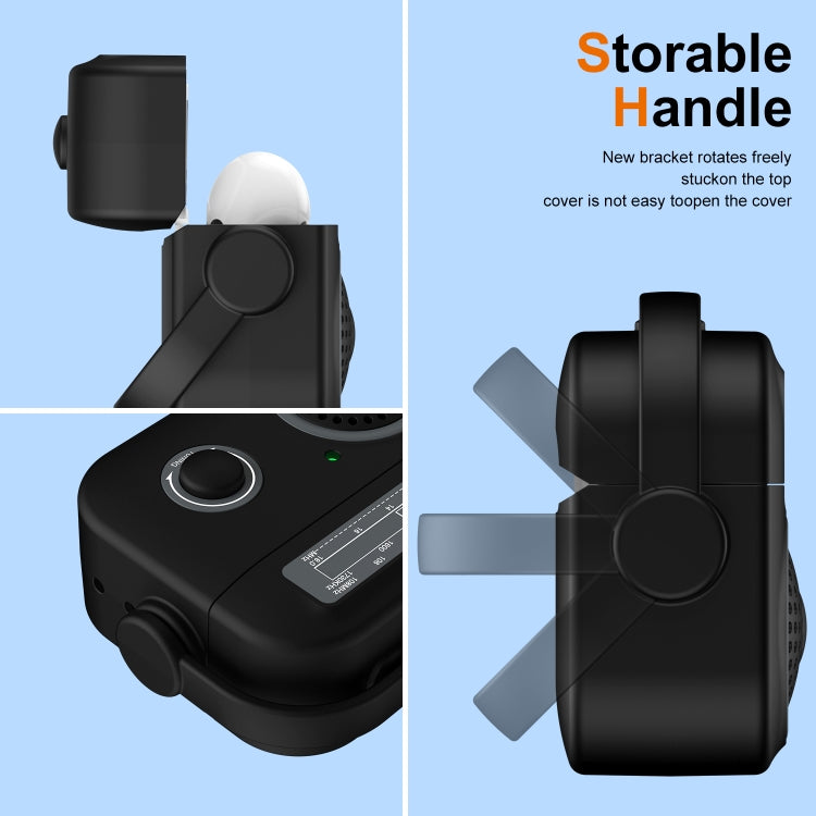 For AirPods 3 Radio Style Wireless Bluetooth Earphones Shockproof Protective Case(Black) - For AirPods 3 by buy2fix | Online Shopping UK | buy2fix