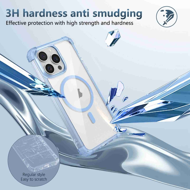 For iPhone 13 Transparent MagSafe Magnetic Phone Case(Blue) by buy2fix