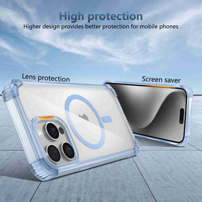 For iPhone 13 Transparent MagSafe Magnetic Phone Case(Blue) by buy2fix
