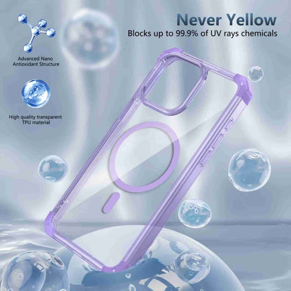 For iPhone 13 Pro Transparent MagSafe Magnetic Phone Case(Purple) - iPhone 13 Pro Cases by buy2fix | Online Shopping UK | buy2fix